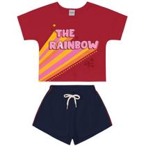 Conjunto ppa rainbow 3131131 vermelho 1 manga curta com decote careca E estampa localizada Conjunto ppa rainbow 3131131 vermelho 1 manga curta com decote careca E estampa localizada