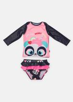 Conjunto Praia Baby Panda Puket 110200317 - Calcinha mais Camiseta com Proteção UV
