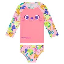 Conjunto Praia Bebê Proteção UV50+ Safari Rosa Kamylus Conjunto Praia Bebê Proteção UV50+ Safari Rosa Kamylus