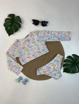 Conjunto Praia Biquini Infantil Menina Camiseta e Calcinha Boca Grande Ref. 42503