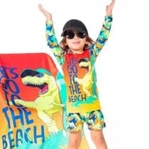 Conjunto Praia Camiseta Manga Longa e Sunga Box T-rex TB000314 - Tube Kids