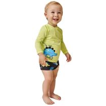 Conjunto praia camiseta sunga dinossaur uv dry uv 50 luc.boo