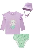 Conjunto Praia de Blusa Calcinha e Chapéu em Malha UV 50+ Conjunto Praia de Blusa Calcinha e Chapéu em Malha UV 50+