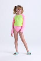 Conjunto Praia Infantil Cropped Manga Longa Raglan Conjunto Praia Infantil Cropped Manga Longa Raglan