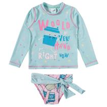 Conjunto Praia Infantil Cup Cakes Verde Água Tip Top