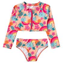 Conjunto Praia Infantil Juvenil Manga Longa Com Proteção Solar Tip Top 2445188