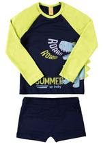 Conjunto Praia Infantil Masculino UV+50 Dinossauro Up Baby