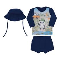 Conjunto praia panda uv 50+ 3 peças le bhua Conjunto praia panda uv 50+ 3 peças le bhua