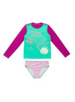 Conjunto Praia Pingo de Alegria PG27 Infantil Blusa e Calcinha Proteção Solar Poliéster T. 04/10