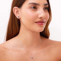 Conjunto Prata 925 Coração Cravejado 4