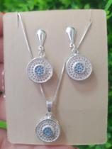 Conjunto prata brinco e colar