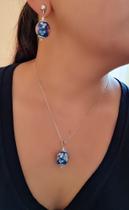 Conjunto prata com murano Conjunto prata com murano