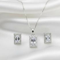 Conjunto prata pedras Conjunto prata pedras