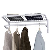 Conjunto Prateleira Estante Modular Com Arara e Cabideiro 60x40cm Organizador Multiuso Aramado em Aço Conjunto Prateleira Estante Modular Com Arara e Cabideiro 60x40cm Organizador Multiuso Aramado em Aço