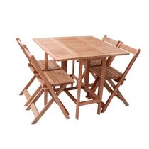 Conjunto Prático Dobrável Veneza com 4 Cadeiras Madeira Maciça Conjunto Prático Dobrável Veneza com 4 Cadeiras Madeira Maciça