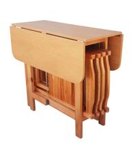 Conjunto Prático Mesa e 4 Cadeiras Dobrável Mel/Sinamão Bar Cozinha Lazer