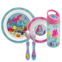 Conjunto Pratinho Bowl Talheres E Garrafinha Infantil Aventuras Sereia Buba Conjunto Pratinho Bowl Talheres E Garrafinha Infantil Aventuras Sereia Buba
