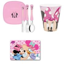 Conjunto pratinhos, talheres, jogo americano, caneca Minnie Conjunto pratinhos, talheres, jogo americano, caneca Minnie