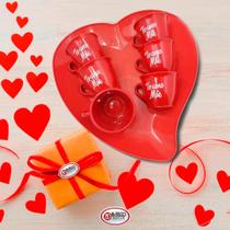 Conjunto prato coração vermelho + 6 xicaras vermelhas personalizadas "te amo" Conjunto prato coração vermelho + 6 xicaras vermelhas personalizadas "te amo"