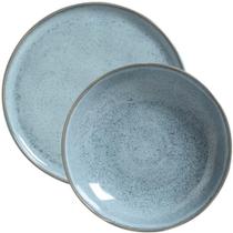 Conjunto Prato Raso 27cm e Fundo 830ml Cerâmica Azul Bio Bre Conjunto Prato Raso 27cm e Fundo 830ml Cerâmica Azul Bio Bre
