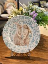 Conjunto Prato Raso Páscoa de Cerâmica Easter Verde 6 peças