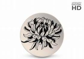 Conjunto prato sobremesa white ii flower digital