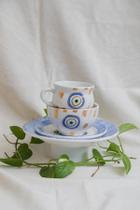 Conjunto, Pratos, Bowl e Caneca Caldeirão, Olho Grego, Coleção Talismã