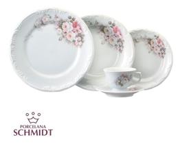 Conjunto Pratos e Xícaras de Chá Eterna Porcelana Schmidt - Porcelanas Schmidt