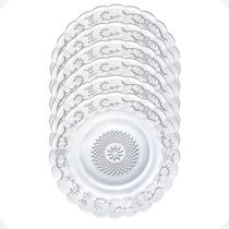 Conjunto Pratos fundo de Vidro Transparente Resistente 12uni