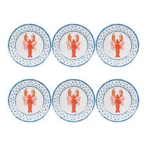 Conjunto Pratos Rasos 28cm Melamina Refeição De Casal Restaurante Buffet Camarão