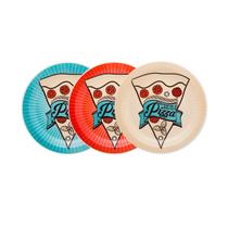 Conjunto Pratos Rasos Para Pizza 3 Pcs 26cm Coloridos Oxford