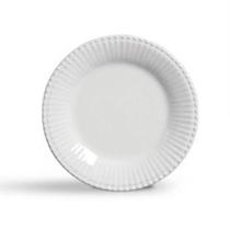 Conjunto pratos sobremesa redondo frisada branco - Scalla cerâmica