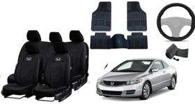 Conjunto Premium de Capa de Couro e Acessórios para Honda Civic 2005-2012