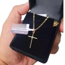 Conjunto Presente Masculino Cordão + Pingente Rommanel Banhados A Ouro 18k Conjunto Presente Masculino Cordão + Pingente Rommanel Banhados A Ouro 18k