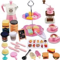 Conjunto Pretend Tea Party, 48 peças de brinquedo de presente para crianças de 3 a 9 anos Conjunto Pretend Tea Party, 48 peças de brinquedo de presente para crianças de 3 a 9 anos