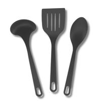 Conjunto Preto Colher Concha Espátula De Cozinha Nylon Conjunto Preto Colher Concha Espátula De Cozinha Nylon