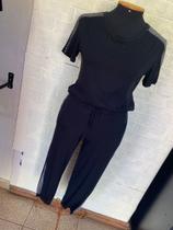 Conjunto preto com listras em lurex Conjunto preto com listras em lurex