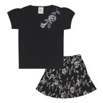 Conjunto Preto Infantil Pulla Bulla Menina - 53437-51 Conjunto Preto Infantil Pulla Bulla Menina - 53437-51