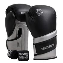 Conjunto Pretorian Elite Boxe/Muay Thai - Preto/Prata - Tam 12Oz