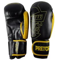 Conjunto Pretorian Luva De Boxe/Muay Thai-Preto/Amarelo-Tam 10 Oz