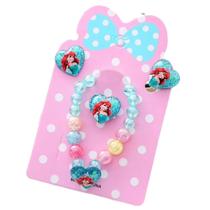 Conjunto Princesa Ariel Acessórios Pulseira Anel e Brincos