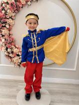 Conjunto Príncipe Fantasia Luxo para Festa Infantil - Tamanho Variável