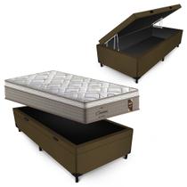 Conjunto Probel Cameron Box Baú Max Ultra Suede Marrom Solteiro 88x188x72cm