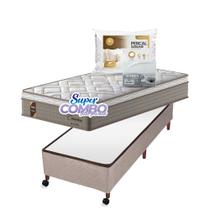 Conjunto Probel Cameron Box Castor Bege Solteiro 88x188x70cm - Super Combo Feito Pra Você! Conjunto Probel Cameron Box Castor Bege Solteiro 88x188x70cm - Super Combo Feito Pra Você!