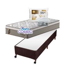 Conjunto Probel Cameron Box Castor Marrom Solteiro 88x188x70cm - Super Combo Feito Pra Você!