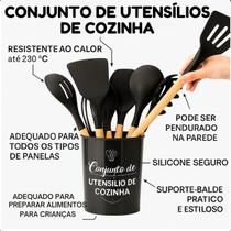 Conjunto Profissional 12 Peças Silicone e Madeira Conjunto Profissional 12 Peças Silicone e Madeira