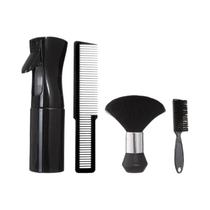 Conjunto Profissional de Corte de Cabelo - 4 Peças (Spray, Garrafa, Pente)