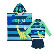 Conjunto Proteção Solar Uv+ Poncho Atoalhado Menino Infantil