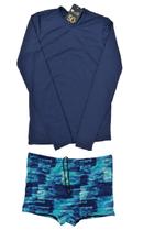 Conjunto proteção UV adulto - camisa e sunga boxer