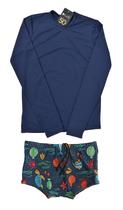 Conjunto proteção UV menino camiseta e sunga boxer marinho 0 a 16 anos Conjunto proteção UV menino camiseta e sunga boxer marinho 0 a 16 anos